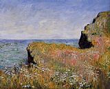 Edge Canvas Paintings - Edge of the Cliff at Pourville